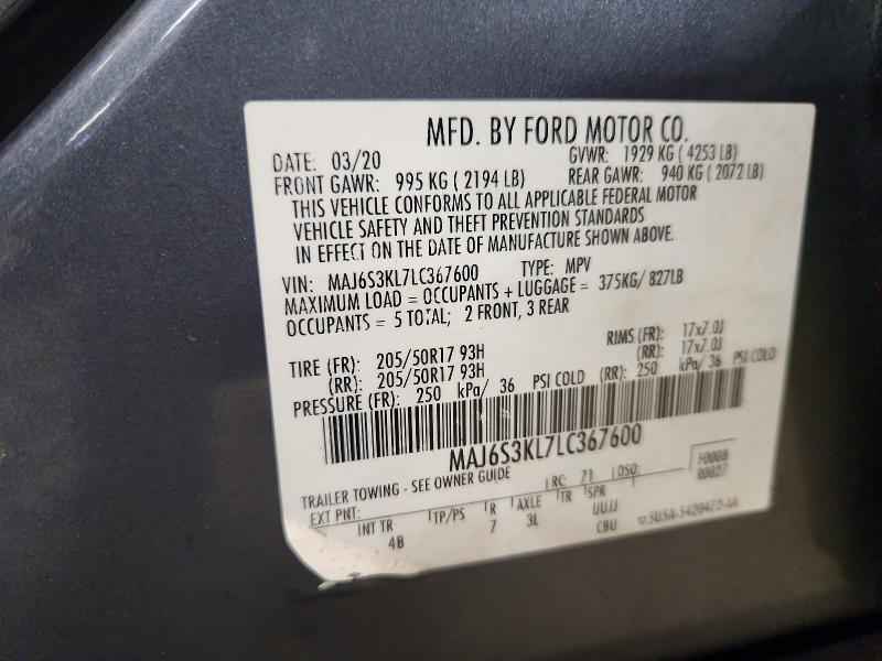 Продажа на аукционе авто 2020 Ford Ecosport T, vin: MAJ6S3KL7LC367600, номер лота: 76798655