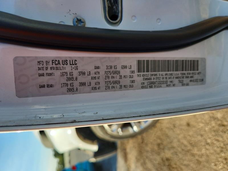Aukcja sprzedaży 2016 Ram 1500, vin: 1C6RR6NT1GS233183, numer aukcji: 75588815