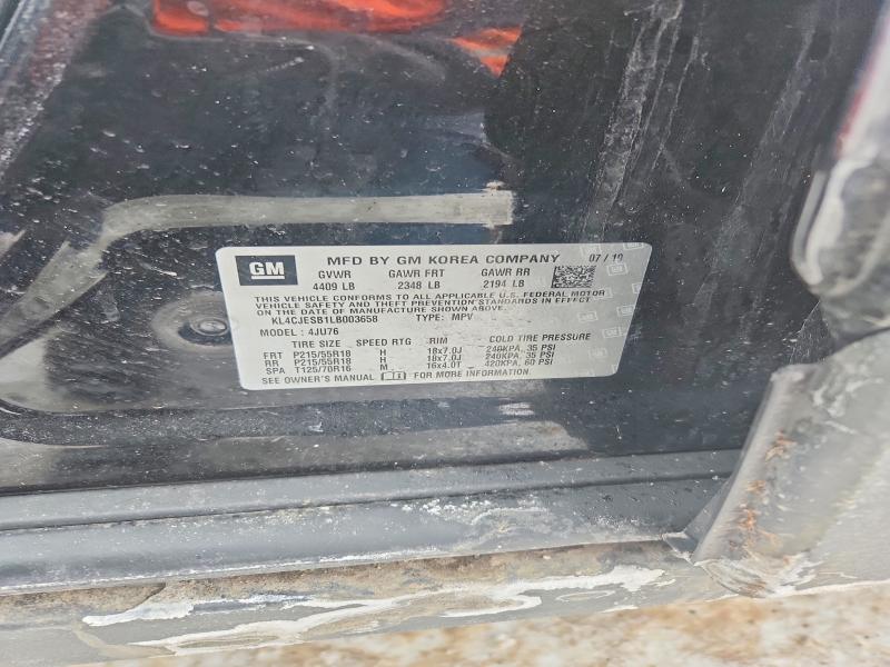 74957455 :رقم المزاد ، KL4CJESB1LB003658 vin ، 2020 Buick Encore مزاد بيع