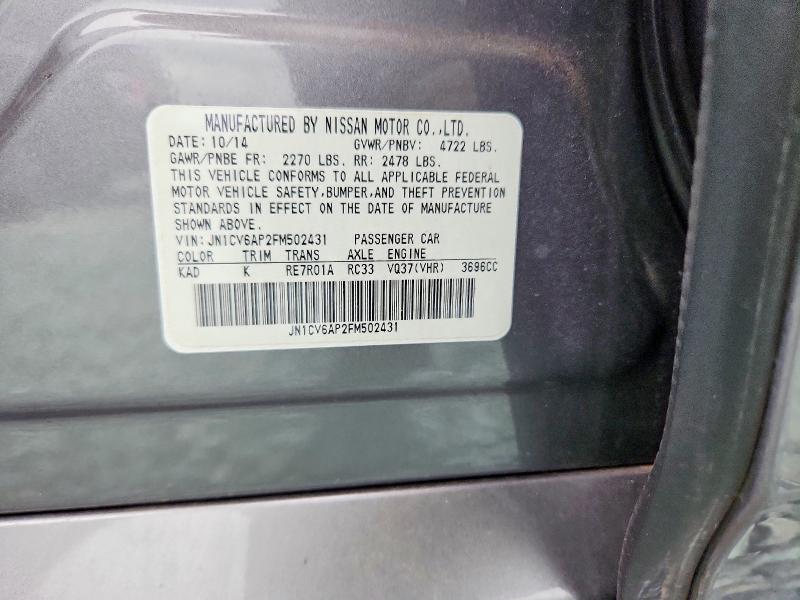 Aukcja sprzedaży 2015 Infiniti Q40, vin: JN1CV6AP2FM502431, numer aukcji: 77987765