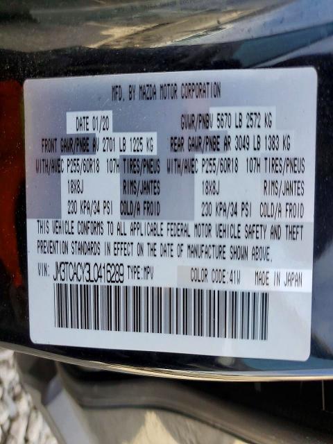 75489535 :رقم المزاد ، JM3TCACY3L0416289 vin ، 2020 Mazda Cx-9 Touri مزاد بيع