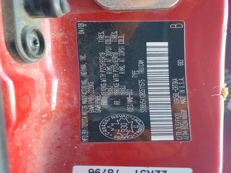 Aukcja sprzedaży 2008 Toyota Tundra, vin: 5TBBV54128S511575, numer aukcji: 75990185