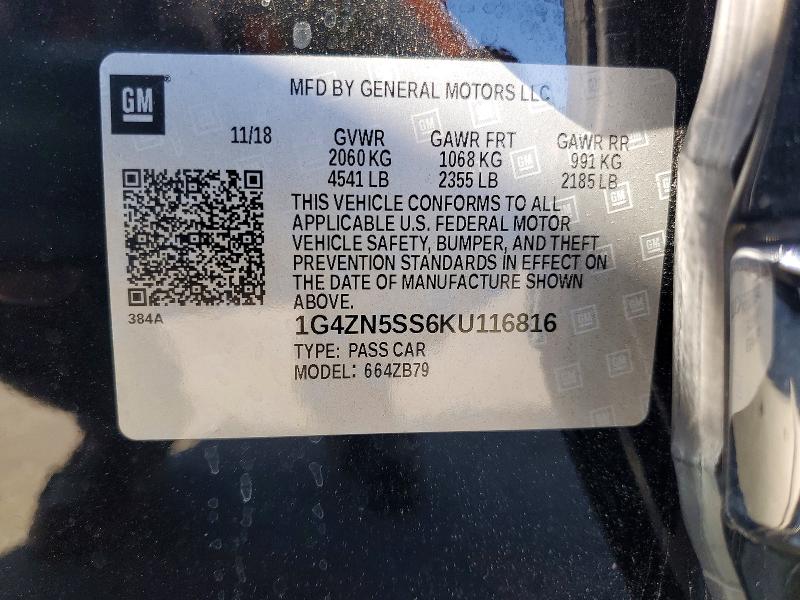 Aukcja sprzedaży 2019 Buick Lacrosse, vin: 1G4ZN5SS6KU116816, numer aukcji: 77233105