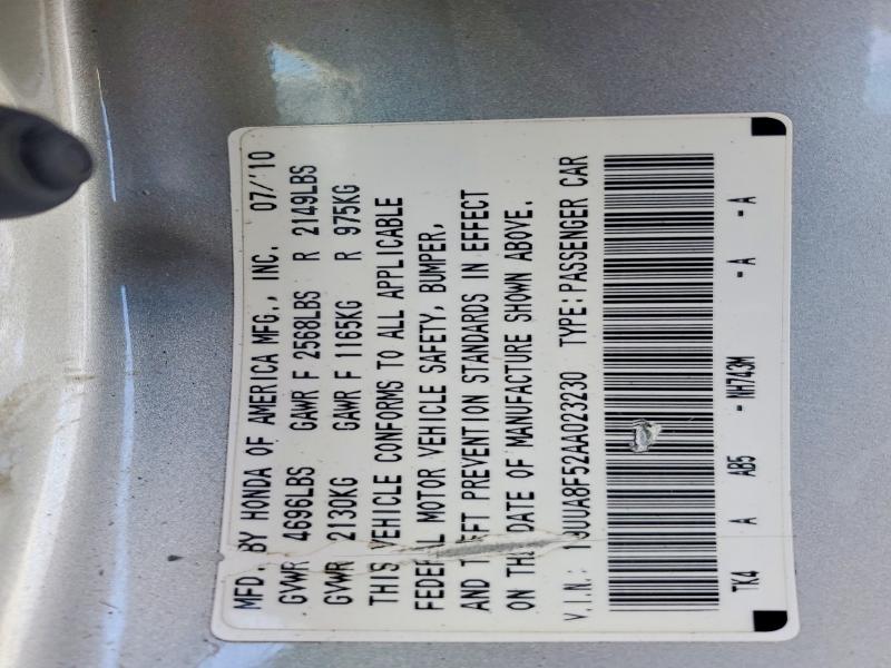 78771695 :رقم المزاد ، 19UUA8F52AA023230 vin ، 2010 Acura Tl مزاد بيع