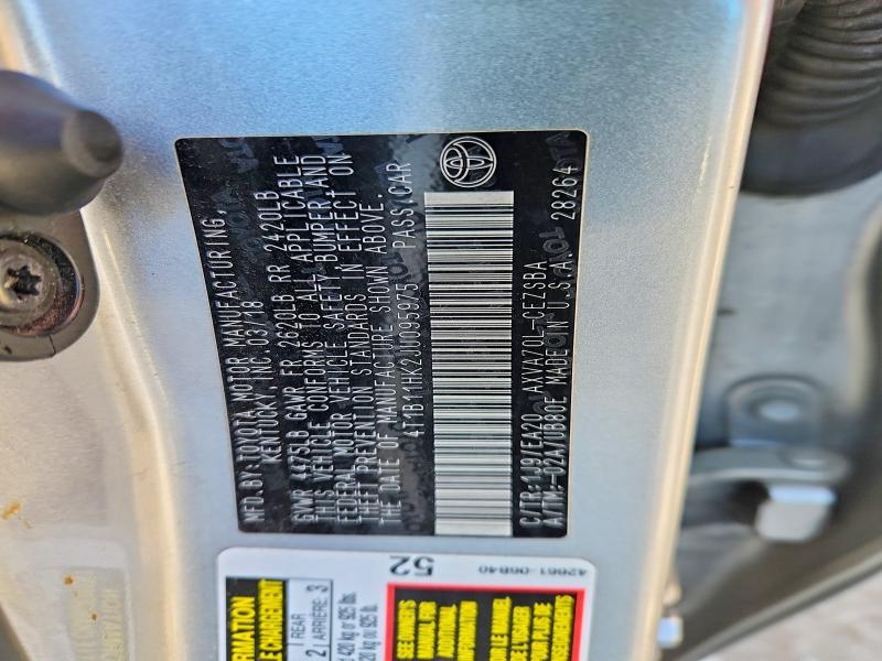 Продаж на аукціоні авто 2018 Toyota Camry, vin: 4T1B11HK2JU095975, номер лоту: 77573365