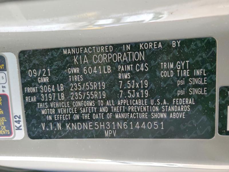 Продажа на аукционе авто 2022 Kia Carnival, vin: KNDNE5H31N6144051, номер лота: 76236835