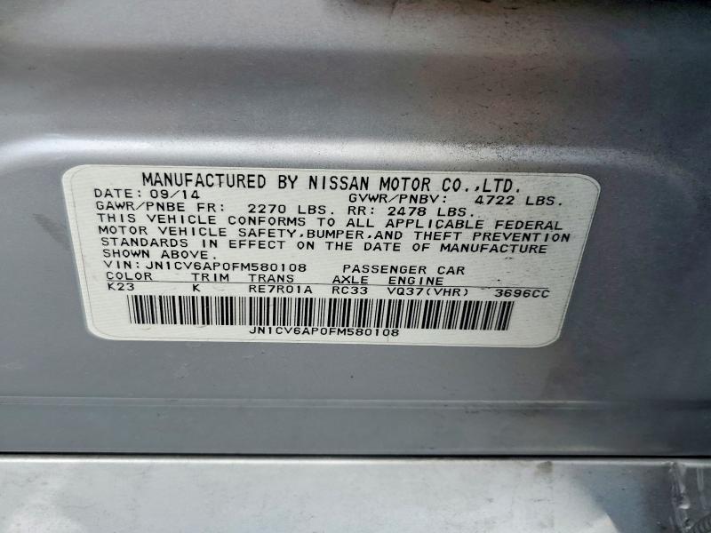 Aukcja sprzedaży 2015 Infiniti Q40, vin: JN1CV6AP0FM580108, numer aukcji: 78552765