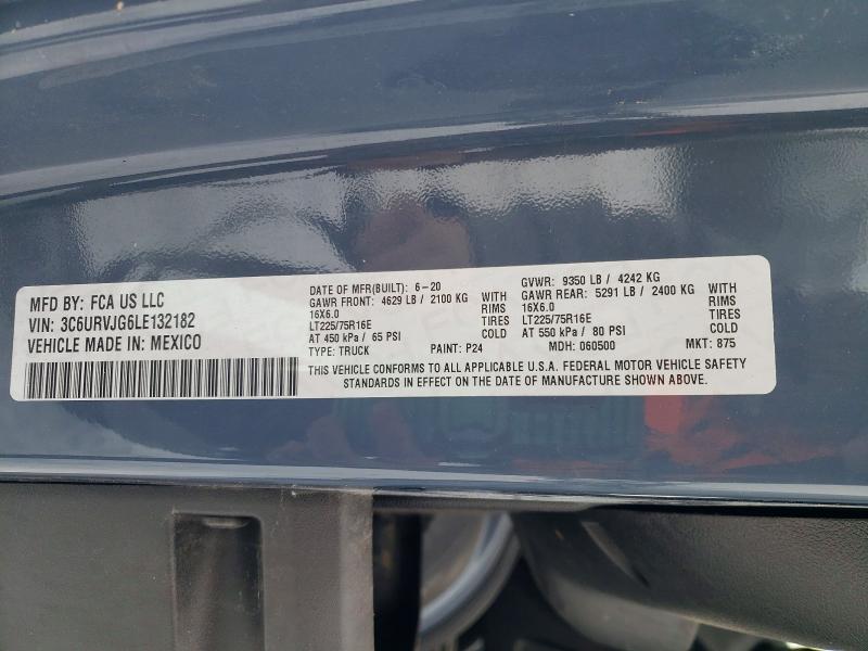 54010586 :رقم المزاد ، 3C6URVJG6LE132182 vin ، 2020 Ram Promaster 1500 مزاد بيع