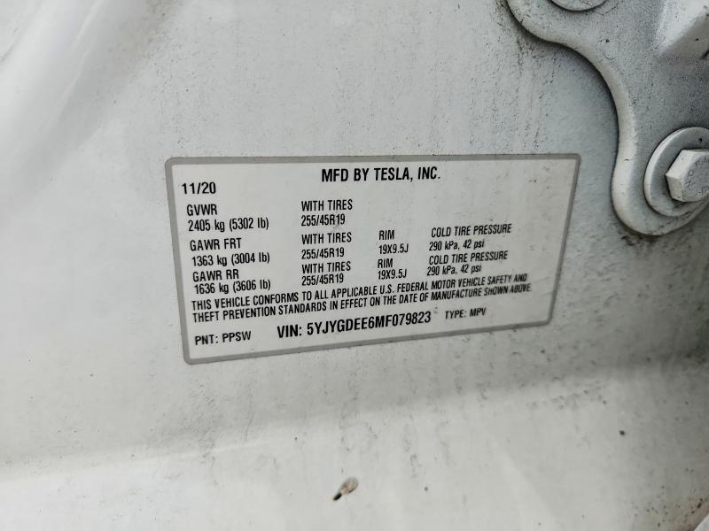 Продажа на аукционе авто 2021 Tesla Model Y, vin: 5YJYGDEE6MF079823, номер лота: 75964335