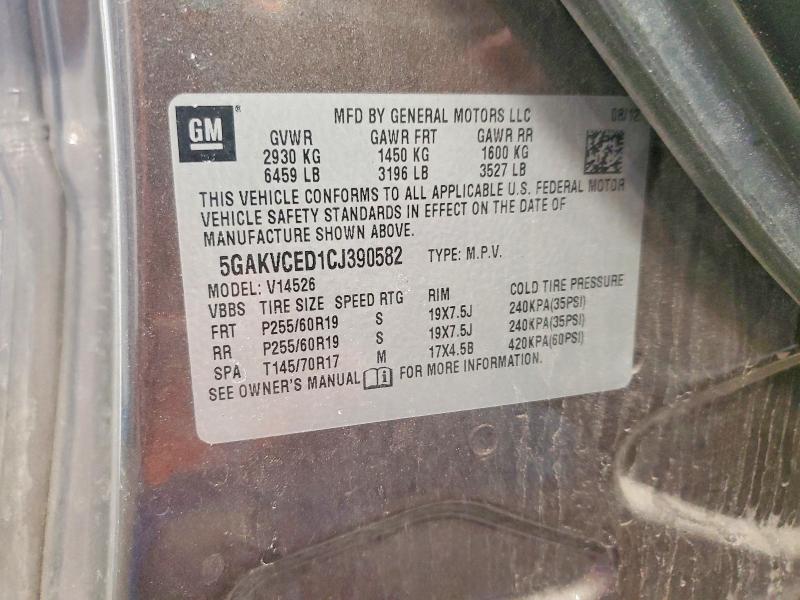 Продажа на аукционе авто 2012 Buick Enclave, vin: 5GAKVCED1CJ390582, номер лота: 77963965
