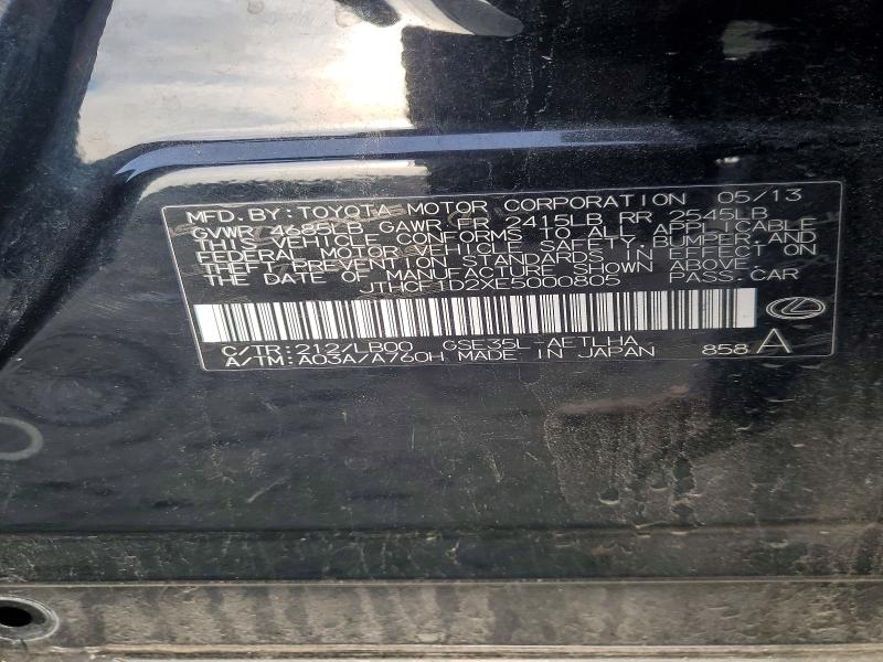Aukcja sprzedaży 2014 Lexus Is, vin: JTHCF1D2XE5000805, numer aukcji: 74250215