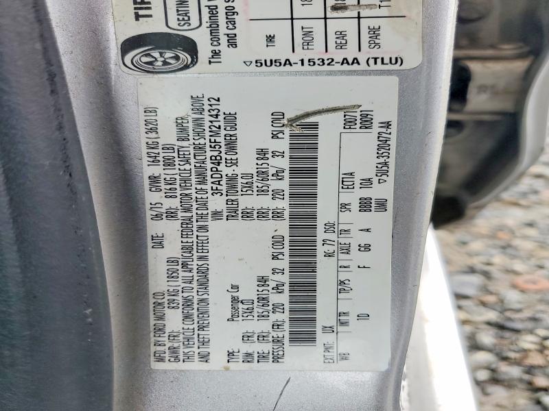Продажа на аукционе авто 2015 Ford Fiesta, vin: 3FADP4BJ5FM214312, номер лота: 79164345