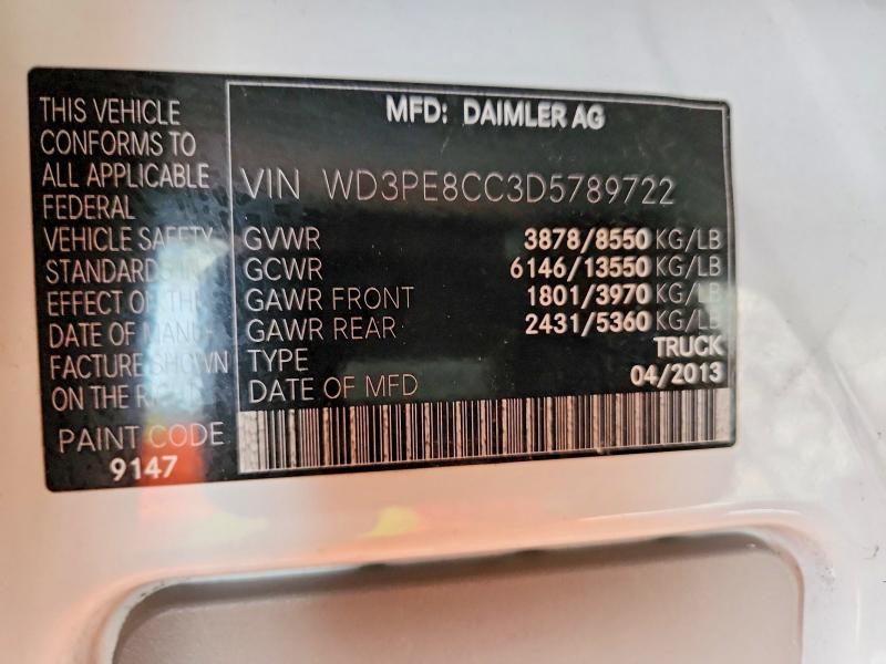 Продажа на аукционе авто 2013 Mercedes-benz Sprinter 2, vin: WD3PE8CC3D5789722, номер лота: 76710725