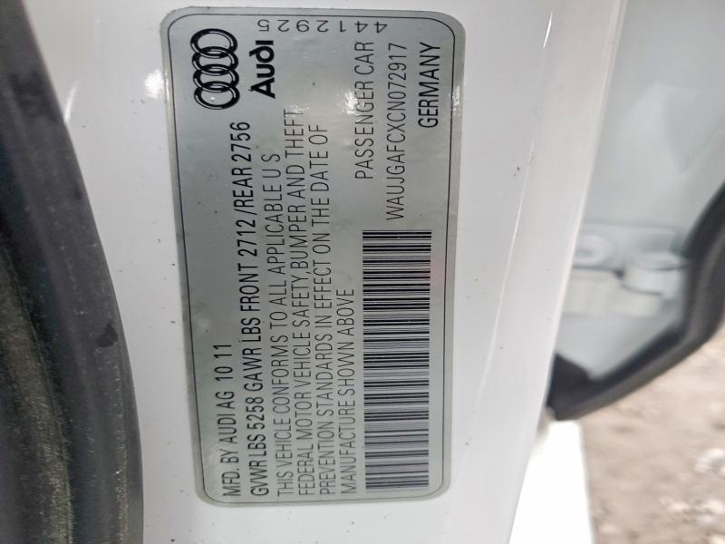 Продажа на аукционе авто 2012 Audi A6, vin: WAUJGAFCXCN072917, номер лота: 78246435
