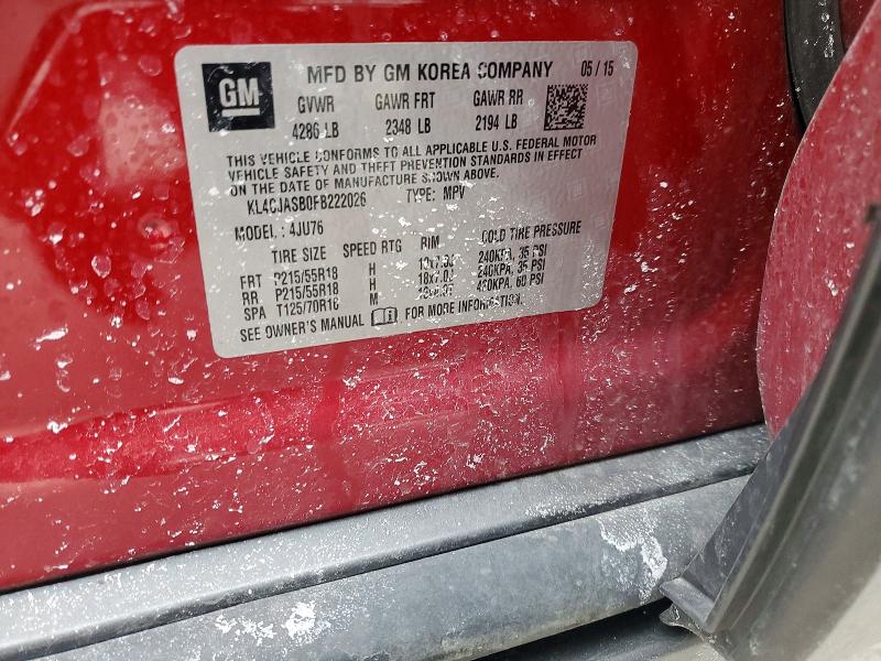 Продаж на аукціоні авто 2015 Buick Encore, vin: KL4CJASB0FB222026, номер лоту: 75929045