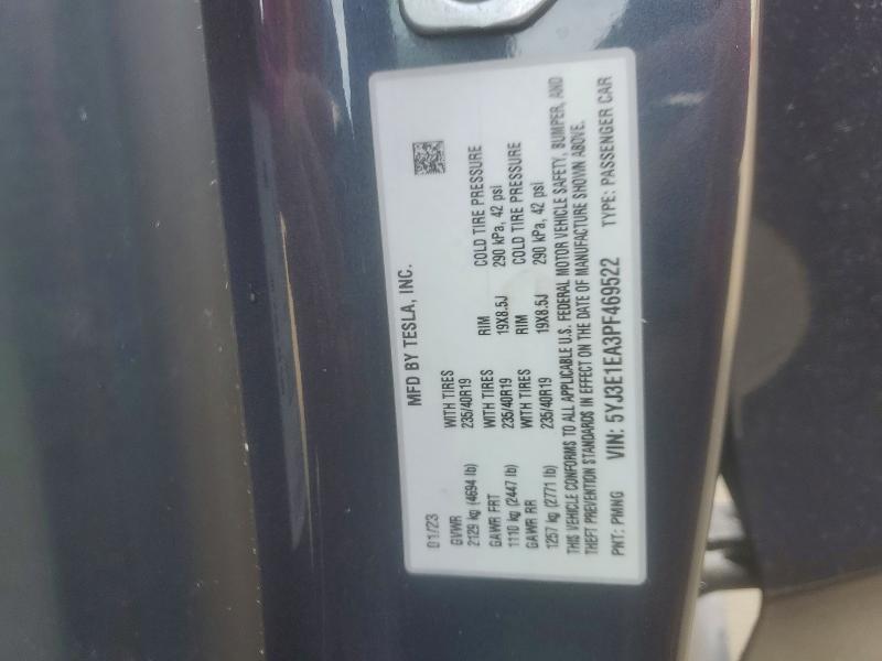 Aukcja sprzedaży 2023 Tesla Model 3, vin: 5YJ3E1EA3PF469522, numer aukcji: 78184015