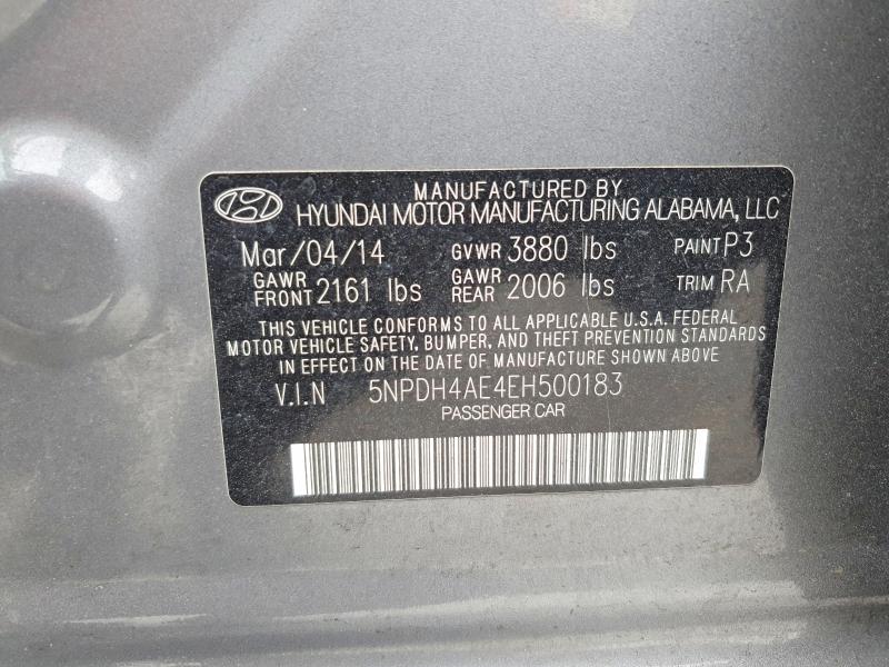 2014 Hyundai Elantra მანქანა იყიდება აუქციონზე, vin: 5NPDH4AE4EH500183, აუქციონის ნომერი: 76208435