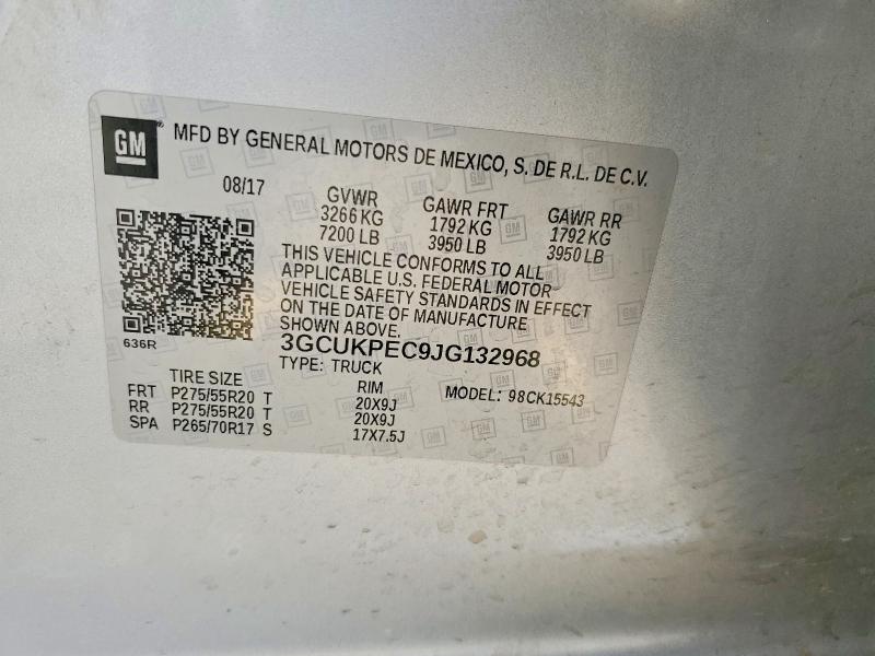 Продажа на аукционе авто 2018 Chevrolet Silverado, vin: 3GCUKPEC9JG132968, номер лота: 77021135