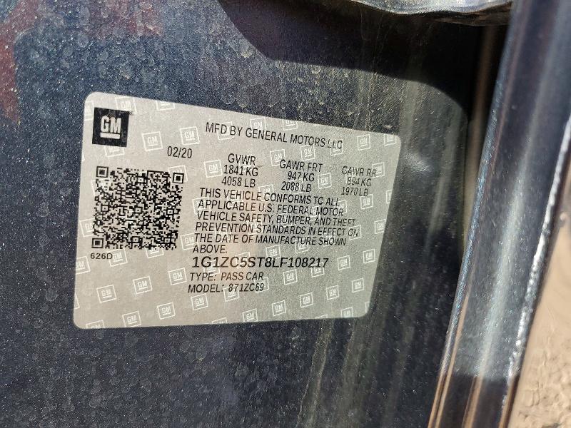 Aukcja sprzedaży 2020 Chevrolet Malibu Ls, vin: 1G1ZC5ST8LF108217, numer aukcji: 75211605