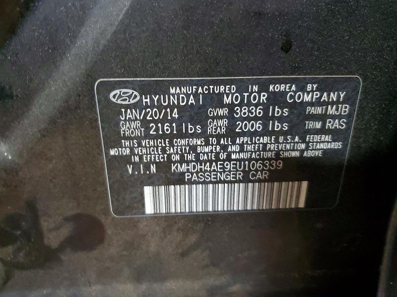 Aukcja sprzedaży 2014 Hyundai Elantra, vin: KMHDH4AE9EU106339, numer aukcji: 78657165