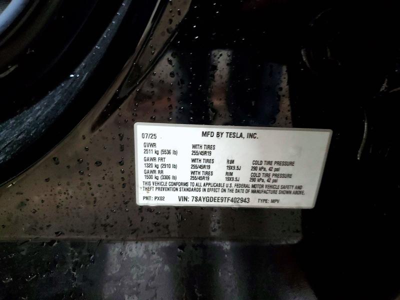 Продажа на аукционе авто 2026 Tesla Model Y, vin: 7SAYGDEE9TF402943, номер лота: 77019845