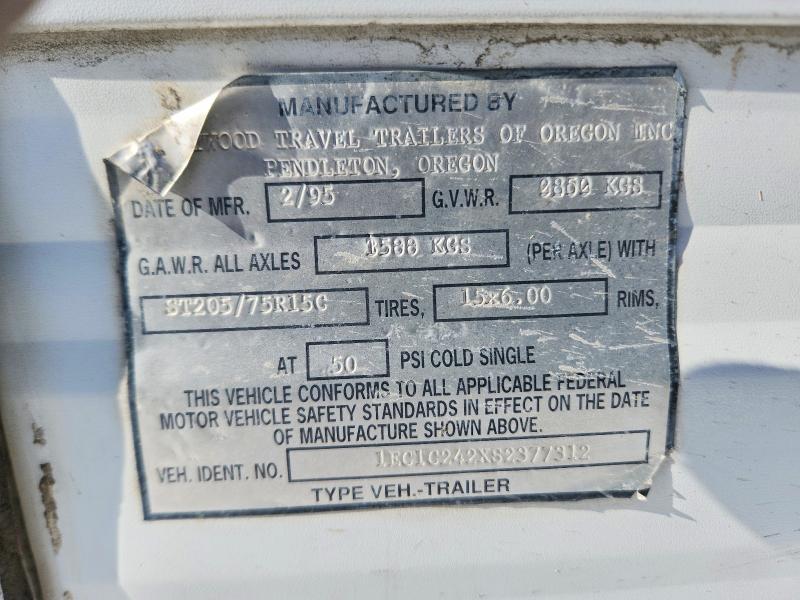 1995 Prowler Travel Trailer მანქანა იყიდება აუქციონზე, vin: 1EC1C242XS2377312, აუქციონის ნომერი: 76786015