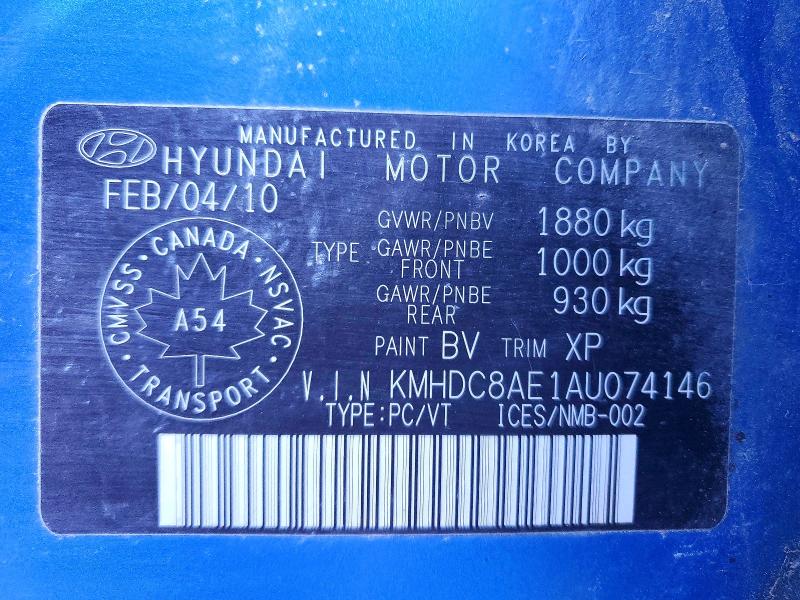 Aukcja sprzedaży 2010 Hyundai Elantra Touring, vin: KMHDC8AE1AU074146, numer aukcji: 77176565