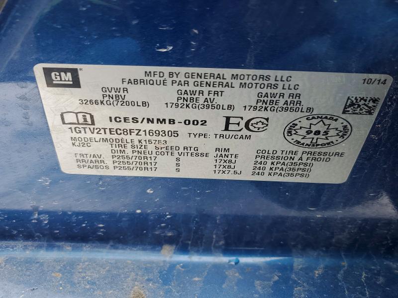 Aukcja sprzedaży 2015 Gmc Sierra, vin: 1GTV2TEC8FZ169305, numer aukcji: 77577835