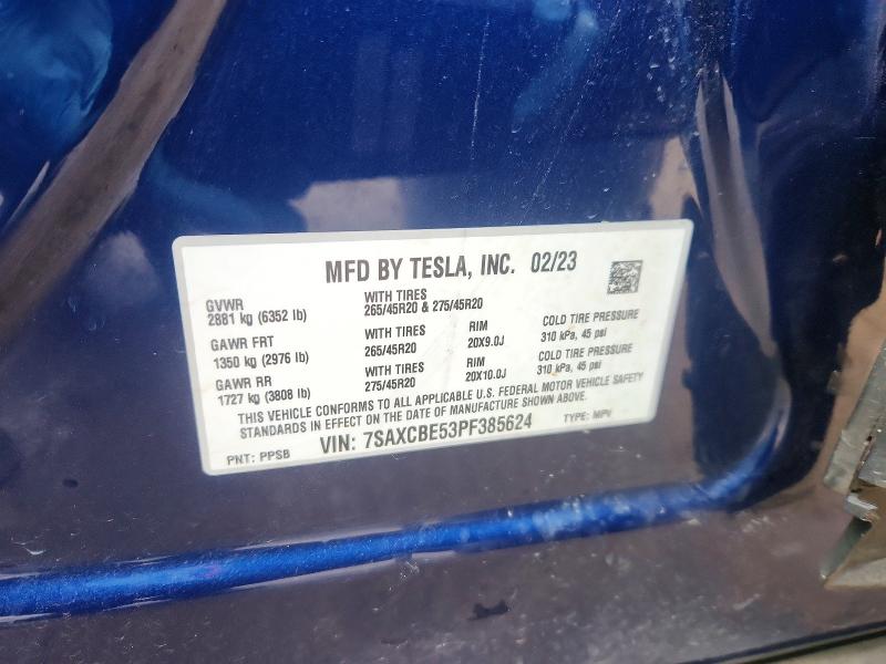 Продаж на аукціоні авто 2023 Tesla Model X, vin: 7SAXCBE53PF385624, номер лоту: 75792735