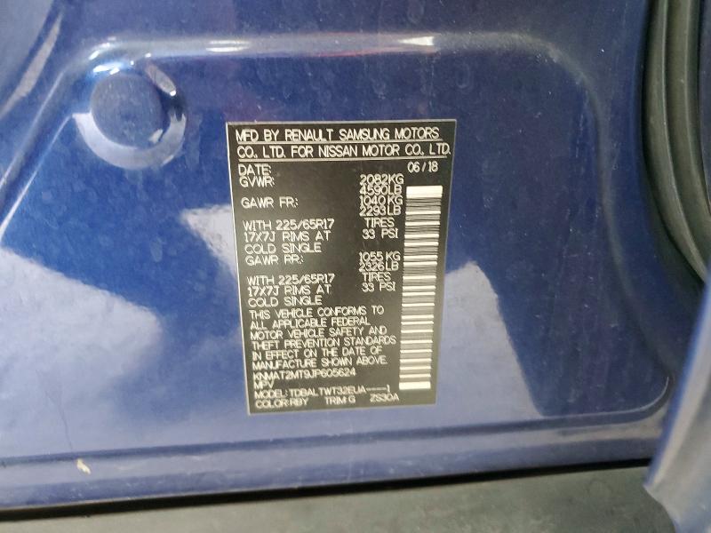 2018 Nissan Rogue მანქანა იყიდება აუქციონზე, vin: KNMAT2MT9JP605624, აუქციონის ნომერი: 76049855