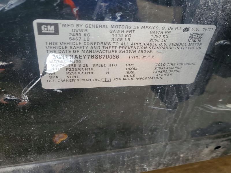 Продажа на аукционе авто 2011 Cadillac Srx, vin: 3GYFNAEY7BS670036, номер лота: 78789715