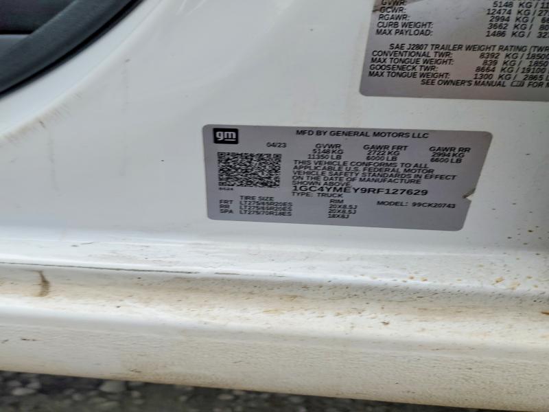 Продажа на аукционе авто 2024 Chevrolet Silverado, vin: 1GC4YMEY9RF127629, номер лота: 76969885