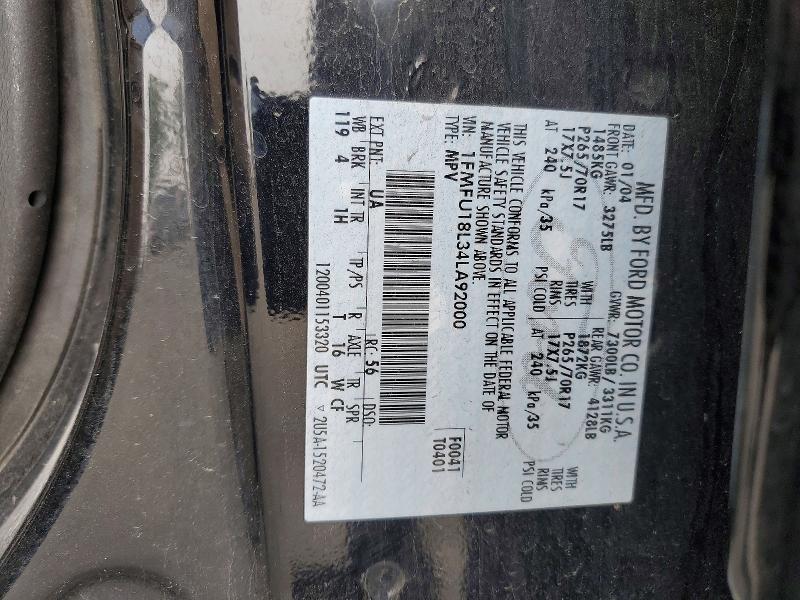 2004 Ford Expedition მანქანა იყიდება აუქციონზე, vin: 1FMFU18L34LA92000, აუქციონის ნომერი: 76870745
