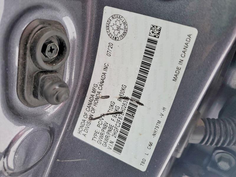 Продажа на аукционе авто 2020 Honda Civic, vin: 2HGFC2F87LH026395, номер лота: 78048805