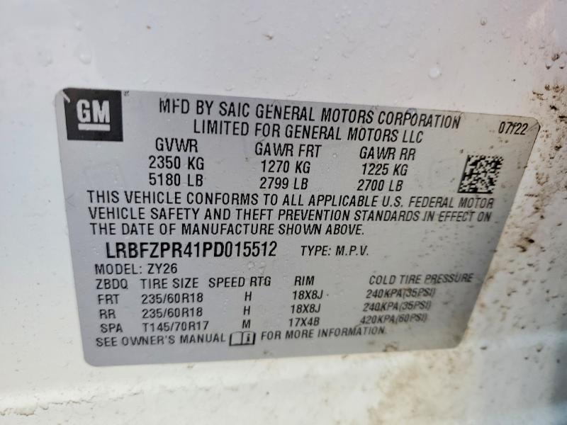 Продажа на аукционе авто 2023 Buick Envision, vin: LRBFZPR41PD015512, номер лота: 77551405
