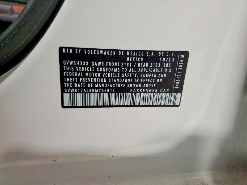 Aukcja sprzedaży 2016 Volkswagen Jetta, vin: 3VWB17AJ6GM265614, numer aukcji: 79115355