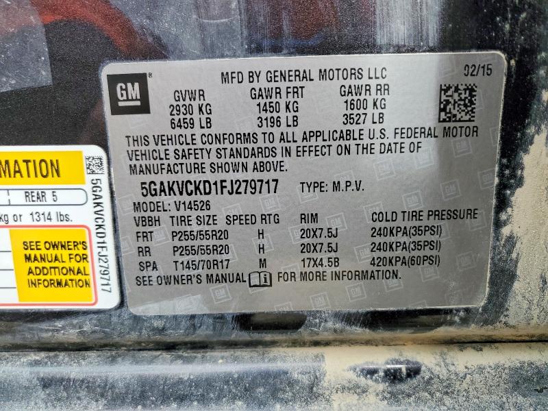 Aukcja sprzedaży 2015 Buick Enclave, vin: 5GAKVCKD1FJ279717, numer aukcji: 76247165