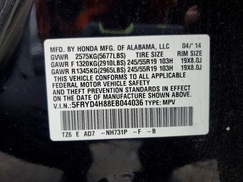 Aukcja sprzedaży 2014 Acura Mdx, vin: 5FRYD4H88EB044036, numer aukcji: 77827275