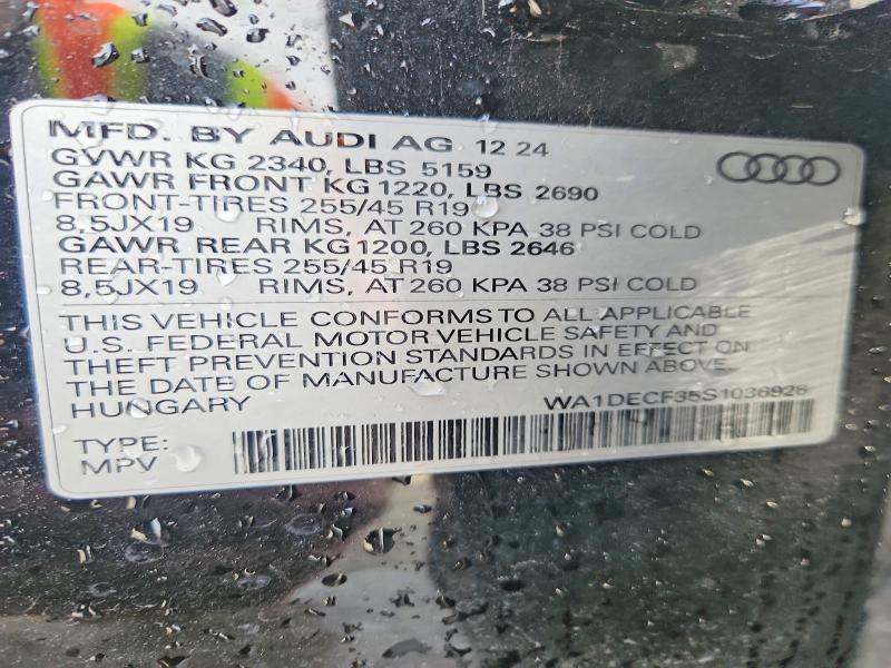 Продажа на аукционе авто 2025 Audi Q3, vin: WA1DECF35S1036926, номер лота: 75606625