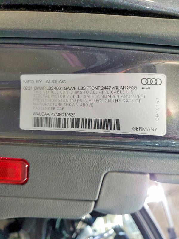 Aukcja sprzedaży 2021 Audi A4, vin: WAUDAAF49MN010823, numer aukcji: 78851715