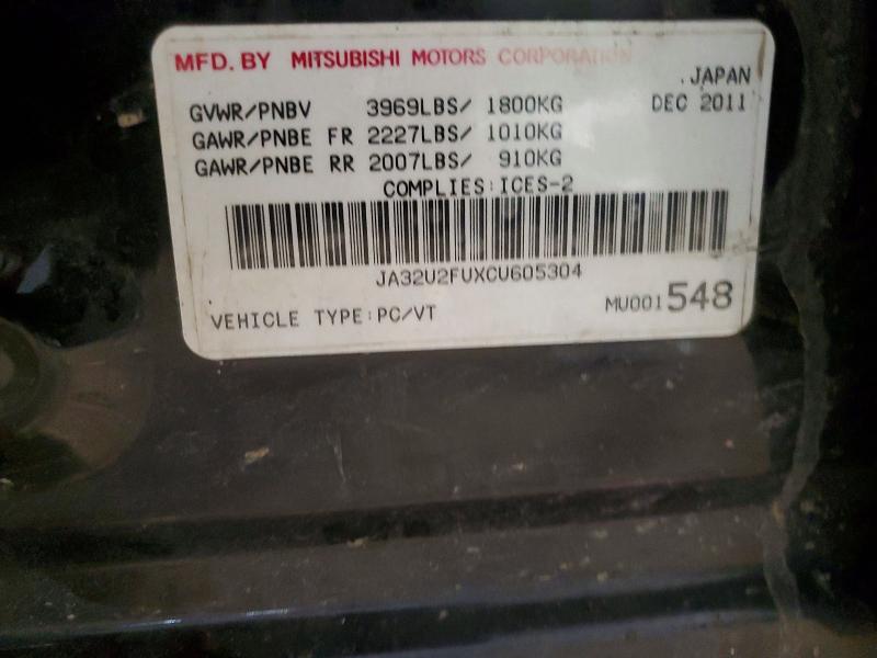 Aukcja sprzedaży 2012 Mitsubishi Lancer Es/, vin: JA32U2FUXCU605304, numer aukcji: 76494305