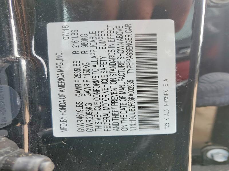 2019 Acura Tlx მანქანა იყიდება აუქციონზე, vin: 19UUB2F66KA002935, აუქციონის ნომერი: 78747635