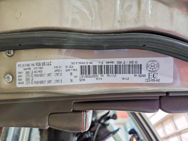 Продажа на аукционе авто 2016 Jeep Cherokee, vin: 1C4PJMBS9GW358352, номер лота: 78606125