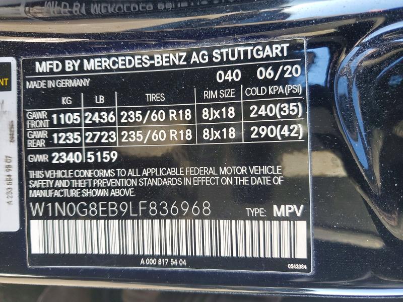 Продаж на аукціоні авто 2020 Mercedes-benz Glc, vin: W1N0G8EB9LF836968, номер лоту: 76116565