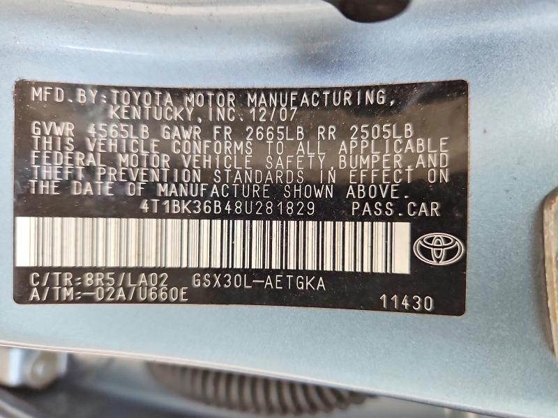 Продажа на аукционе авто 2008 Toyota Avalon, vin: 4T1BK36B48U281829, номер лота: 78695205