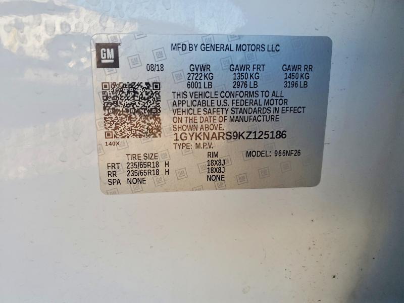 Aukcja sprzedaży 2019 Cadillac Xt5, vin: 1GYKNARS9KZ125186, numer aukcji: 78070235