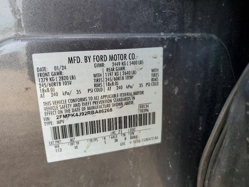 2024 Ford Edge მანქანა იყიდება აუქციონზე, vin: 2FMPK4J92RBA86268, აუქციონის ნომერი: 76971265
