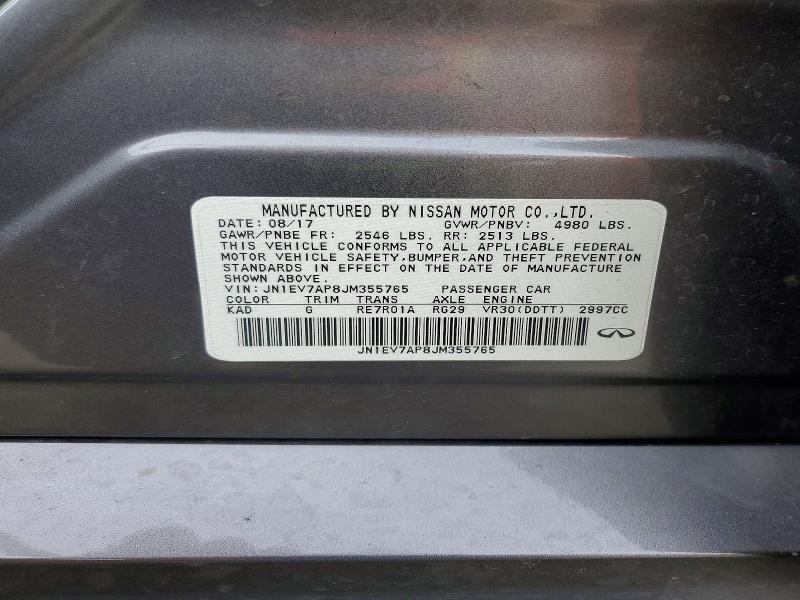 Продажа на аукционе авто 2018 Infiniti Q50, vin: JN1EV7AP8JM355765, номер лота: 77505045
