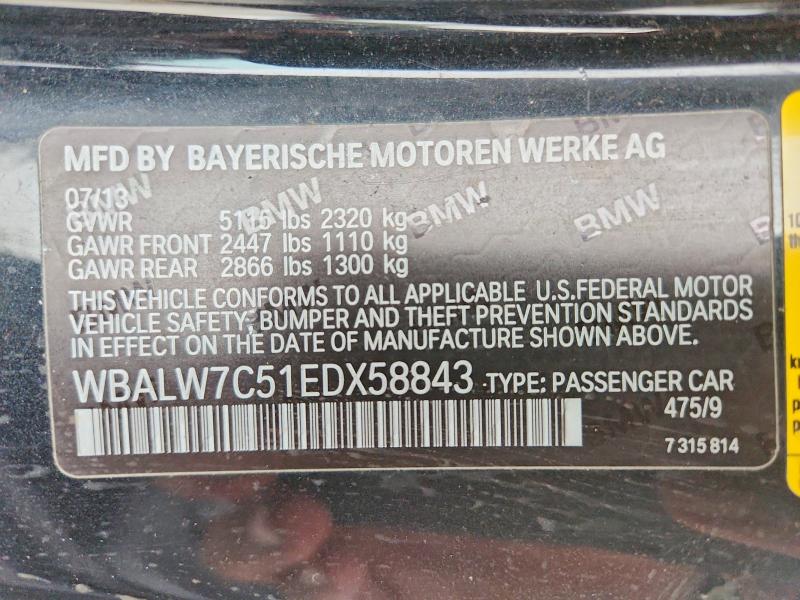 Продажа на аукционе авто 2014 Bmw 640, vin: WBALW7C51EDX58843, номер лота: 76581445