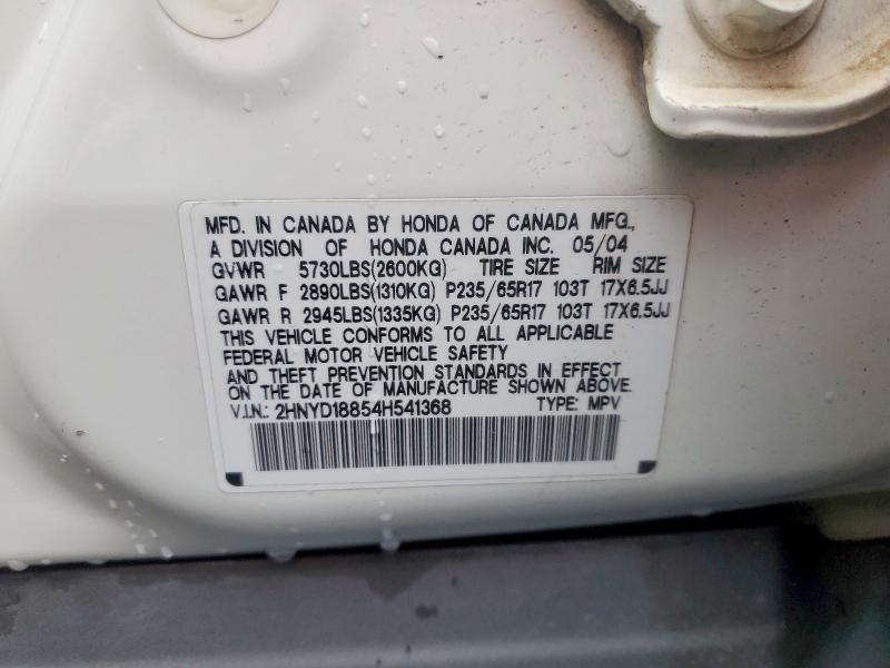 Aukcja sprzedaży 2004 Acura Mdx, vin: 2HNYD18854H541368, numer aukcji: 77953745